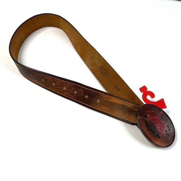 Levi’s Hand Tooled Hand Painted Leather Belt - Picture 1 of 12